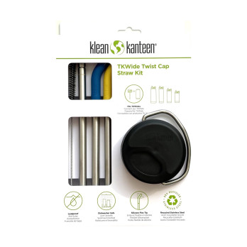 Крышка Klean Kanteen TKWide Twist Cap Black, с трубочками и ёршиком